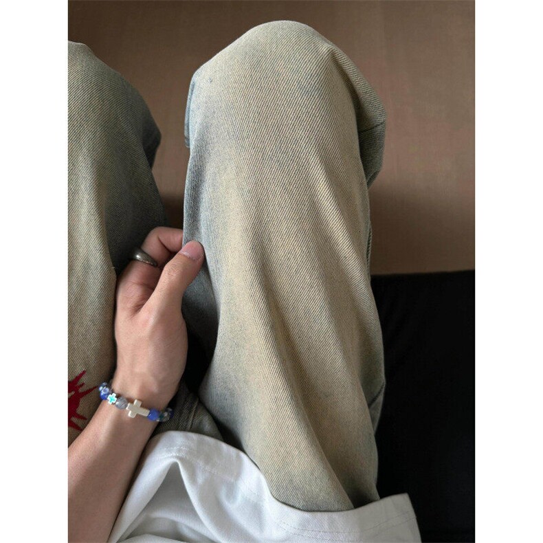 【有货】NG51LL-特P45水洗做旧红链条牛仔裤男美式高街裤子,男装牛仔裤,星座1007（原301D）