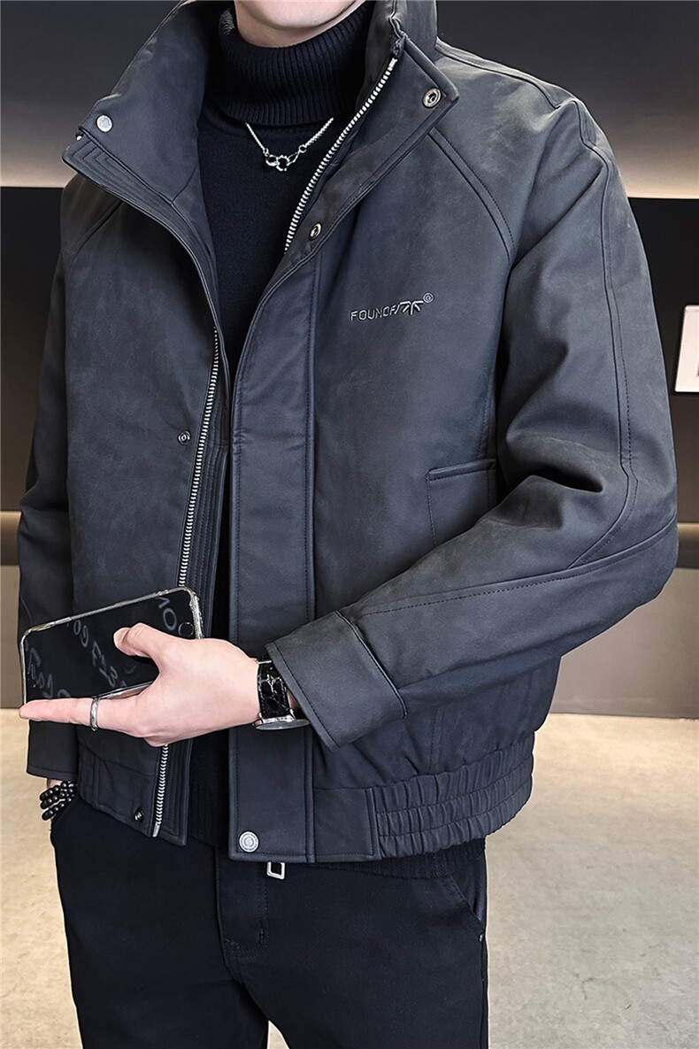 标50绒皮羽绒服男冬季2025新款刺绣A313-3319-P225控劵后298,男装羽绒服,电商A313