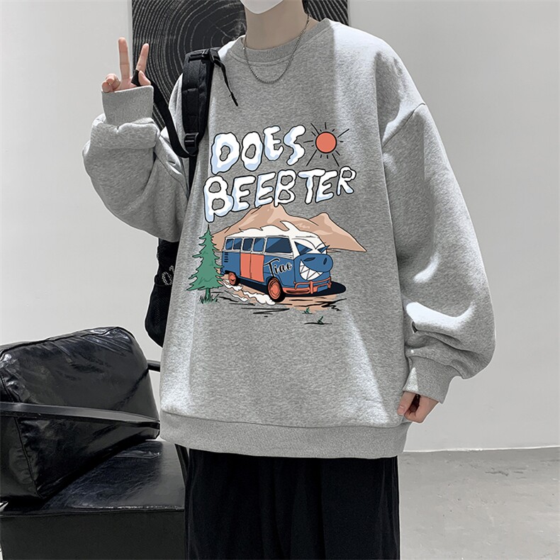 S6269-P28秋季圆领卫衣男大码韩版宽松长袖外套,男装卫衣,电商A040