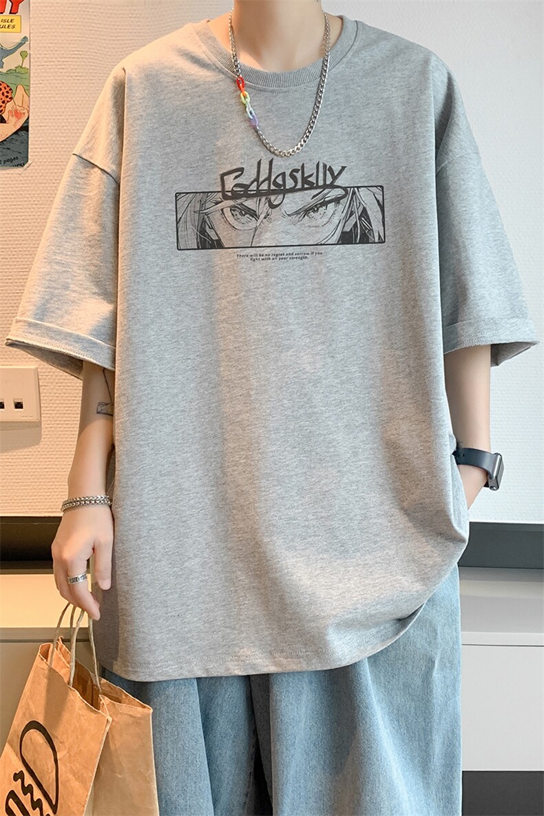 已注册/夏季内景纯棉港风重磅休闲短袖T恤男宽松体恤衫DT9698/P25,男装T恤,电商B316