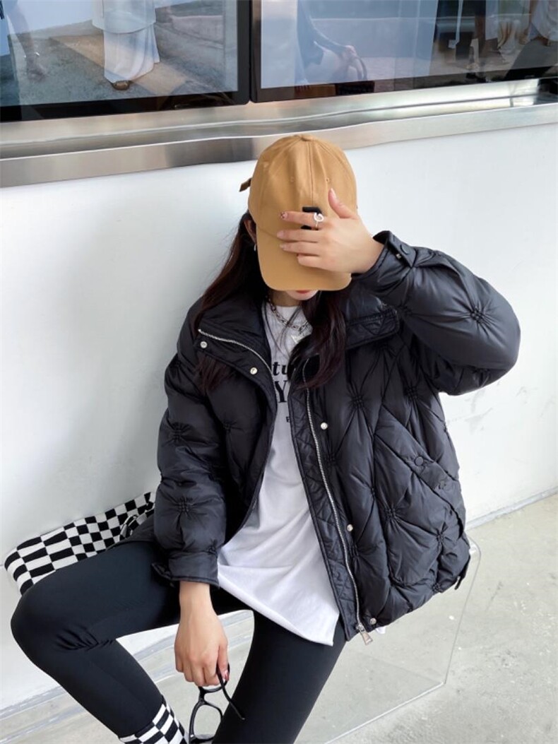 90绒短款压格子，其它，昕叶良品