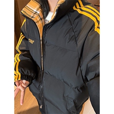 秋冬新款港风条纹刺绣立领保暖棉服面包服XZ213-MY5529-P98控128，男装夹克，星座213