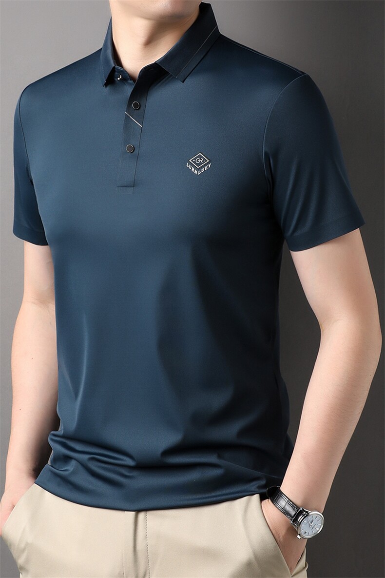 保罗t恤男半袖衬衫领Polo衫男中年短袖2023新款夏季翻领衣服体恤,男装T恤,电商B212（原钱塘6029）