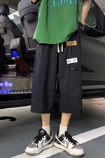 QK72118-P25冰丝七分裤男大码速干短裤男五分裤港风，男装休闲裤，电商A040