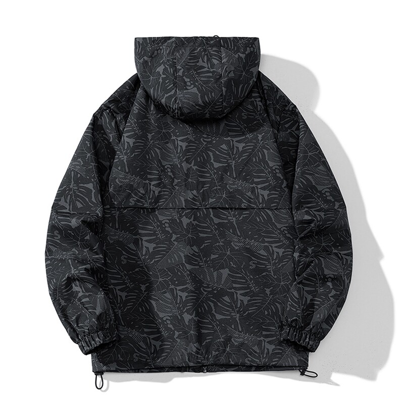 新款连帽冲锋衣夹克平铺男印花潮流宽松休闲外套A238-JK2308-P68,男装夹克,星座717