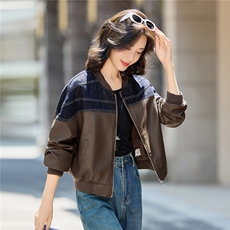 【秋季女装新款】大量现货时尚立领棒球服短款皮衣外套，女装皮衣，魅衣本色