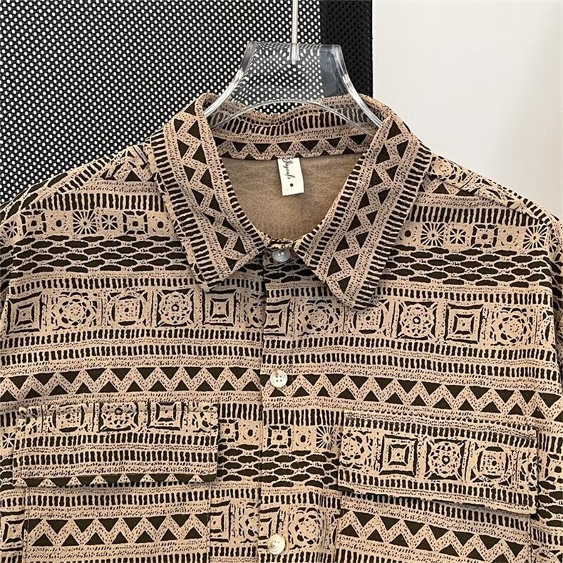流苏设计衬衣新中式短袖衬衫休闲痞帅半袖C5013P38,男装衬衫,星座1116-2