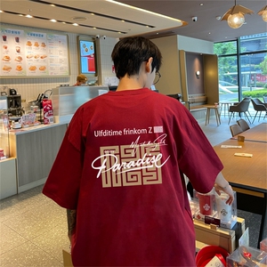 220g纯棉美式夏季短袖t恤男DT407-特批19 控38图片