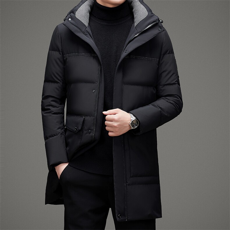 21新款羽绒服男中长款连帽可脱卸休闲韩版保暖外套MSNA7056Y-P395,男装羽绒服,电商B212（原钱塘6029）