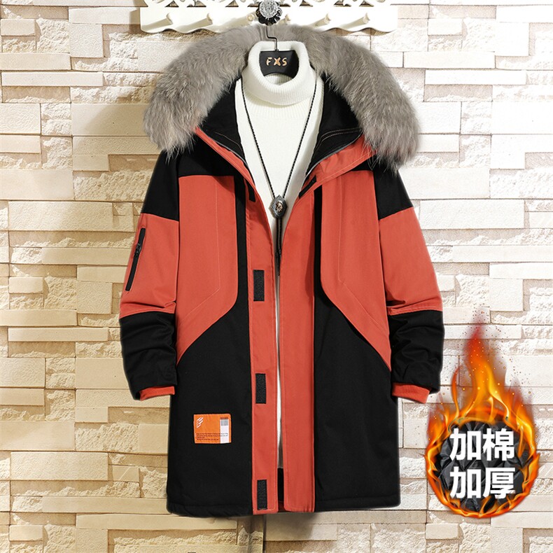 现货8XL-M加大码棉衣男2023新款大毛领加厚棉服大衣支持各种活动图片