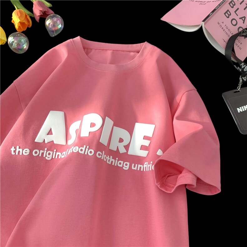 现货重磅260克纯棉发泡印花美式大版型宽松短袖T恤T121-P28-控58，男装T恤，电商D309