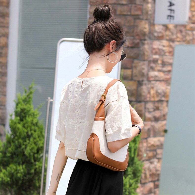 2022夏装新款舒适全棉提花短袖上衣,女装蕾丝衫/雪纺衫,木子恋