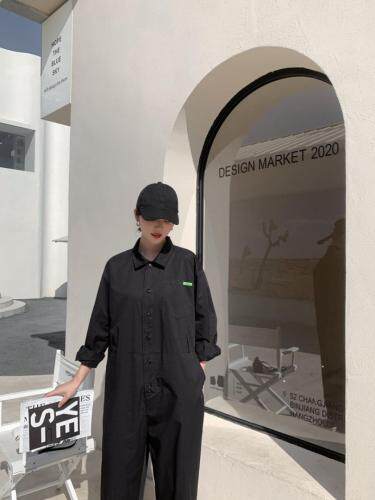 【现货】2021新款春小众设计感宽松工装连体裤慵懒风，女装连体裤，壹题YITI