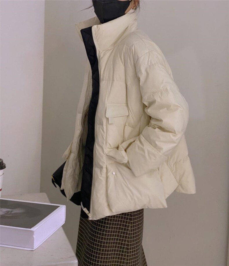 拼色羽绒服，女装羽绒服，驿谷