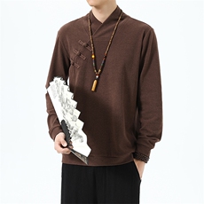 2026新款秋冬风长袖卫衣汉服盘扣中式保暖打底衫2378-P60，男装T恤，星座1105-3