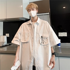 夏季新款衬衫潮流慵懒男方领衬衫W1260P35，男装衬衫，星座1116-2