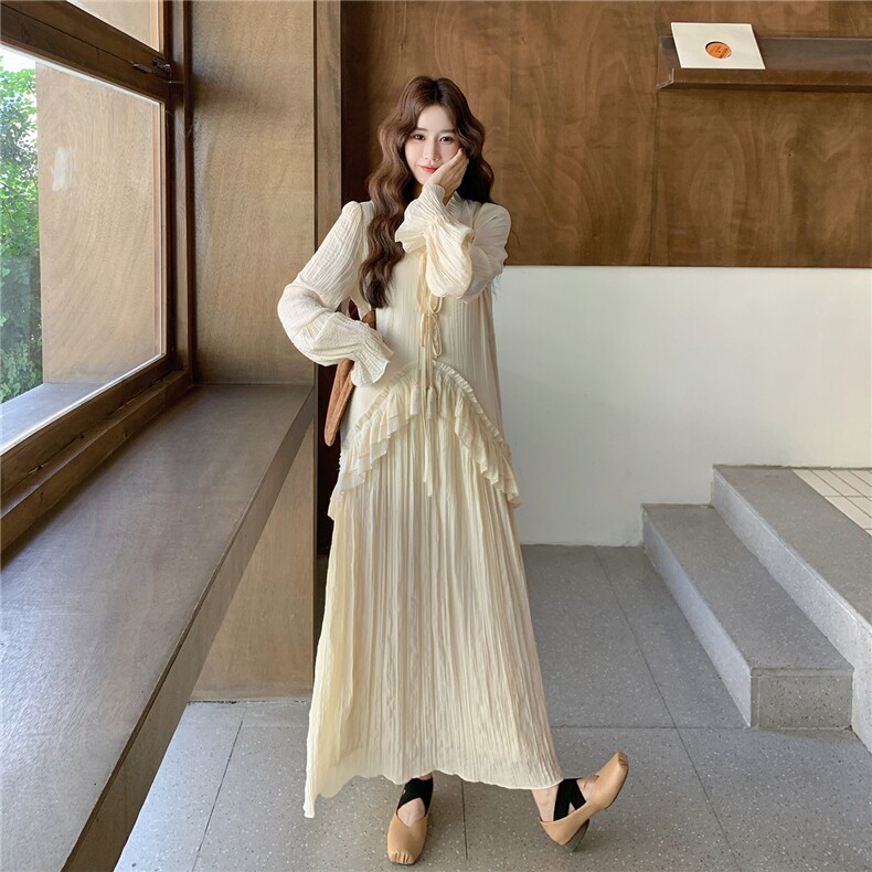 大货已出法式宽松假两件连衣裙5758-P145K218,女装连衣裙,2C332