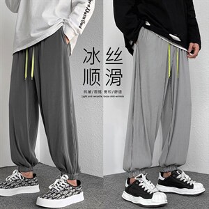 2023新款冰丝九分裤男宽松夏季薄款速干九分裤  2011-特批32图片