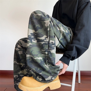 水洗迷彩卫裤hiphop阔腿休闲裤高街直筒运动裤 5Q1147-TP35不图片