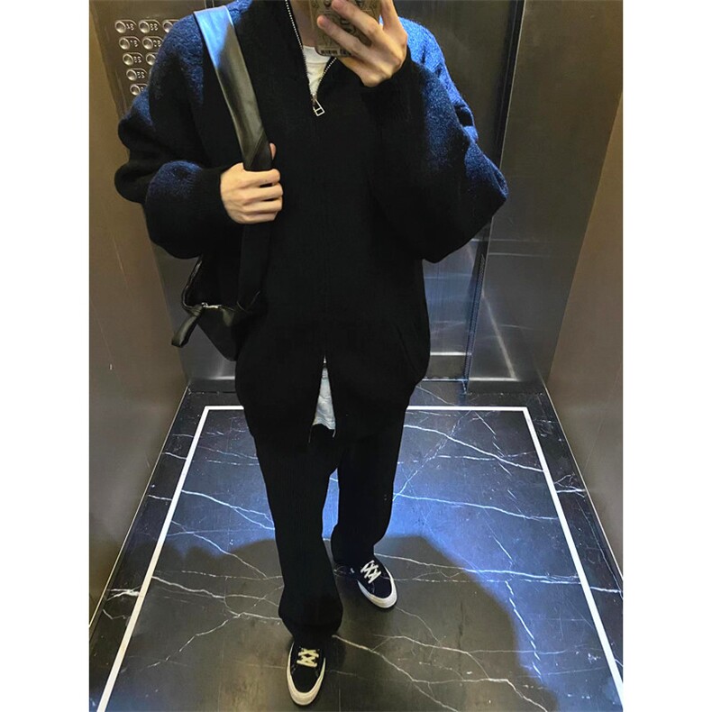 立领慵懒风开衫毛衣男女秋冬季百搭重磅包芯纱上衣外套M133,男装针织衫/毛衣,星座1116A（原606A-3）
