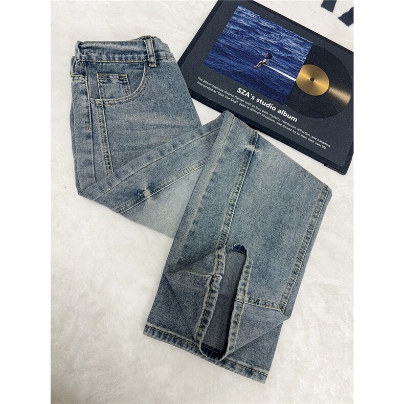 B221美式ins高街暗黑重工艺宽松直筒牛仔裤LK26628-特P48控88,男装牛仔裤,电商B221