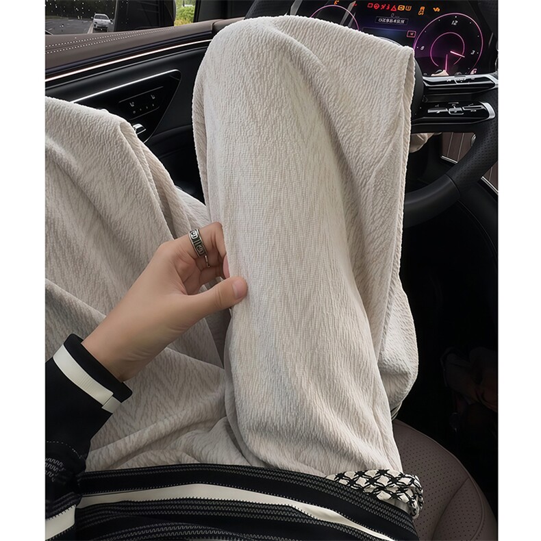 车景K90批38控68 秋季小香风拖地裤男裤子垂感百搭美式休闲裤长裤图片