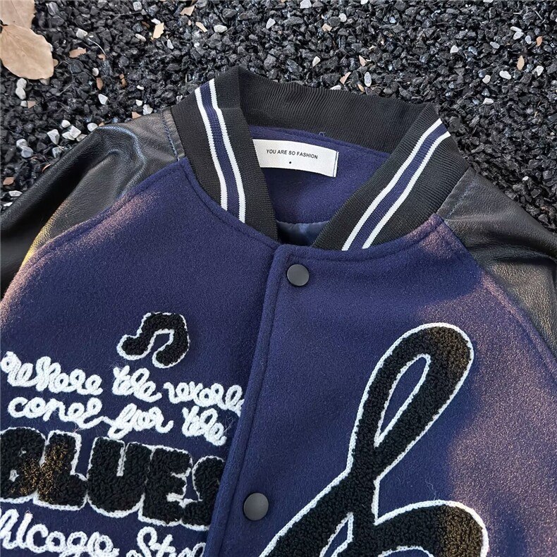 美式棒球服男女情侣春秋拼接夹克复古刺绣情侣款外套潮牌,男装夹克,星座1210-1