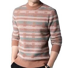 中高端精品民族风男士休闲毛衣半高领打底衫，男装T恤，钱塘207-1