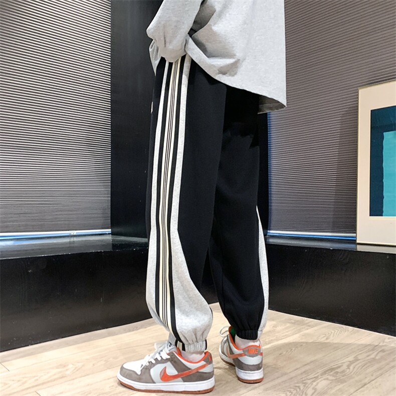 足货青少年纯棉休闲潮牌拼色运动裤子XZ301b-2-CK652P43,女装休闲裤,星座301B-2（原A443-1）