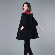 时尚百搭中长款风衣女2021春季新款修身显瘦外套，女装风衣，秋牧寒烟