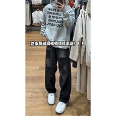 时尚个性痞帅休闲长裤港风百搭直筒破洞设计牛仔裤K606TP48控78，男装牛仔裤，电商A102B