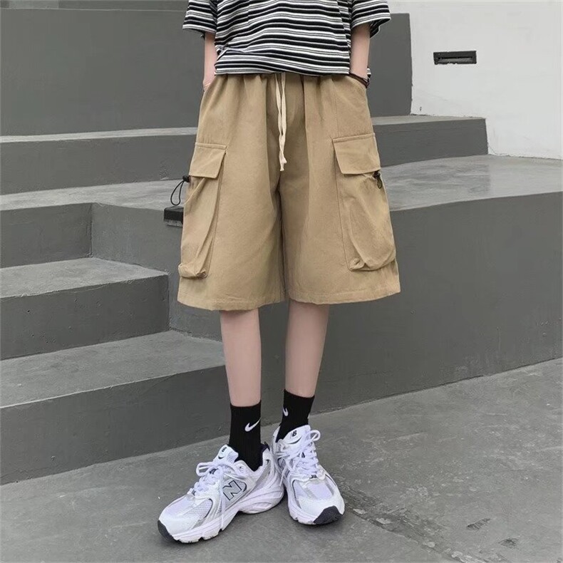 工装短裤男夏季宽松日系复古外穿休闲中性五分裤ins潮DK835-P43,男装休闲裤,星座1008-1