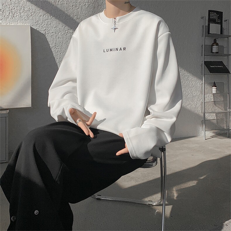 高品质美式休闲潮流打底垫肩款打底金属星星设计内搭小众T恤P50,男装T恤,电商B319