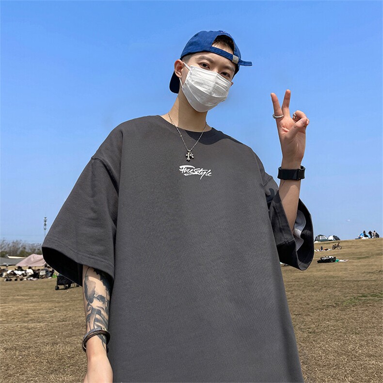 抖音得物二开 现货 220克夏装重磅美式高街宽松短袖t恤 MT172图片