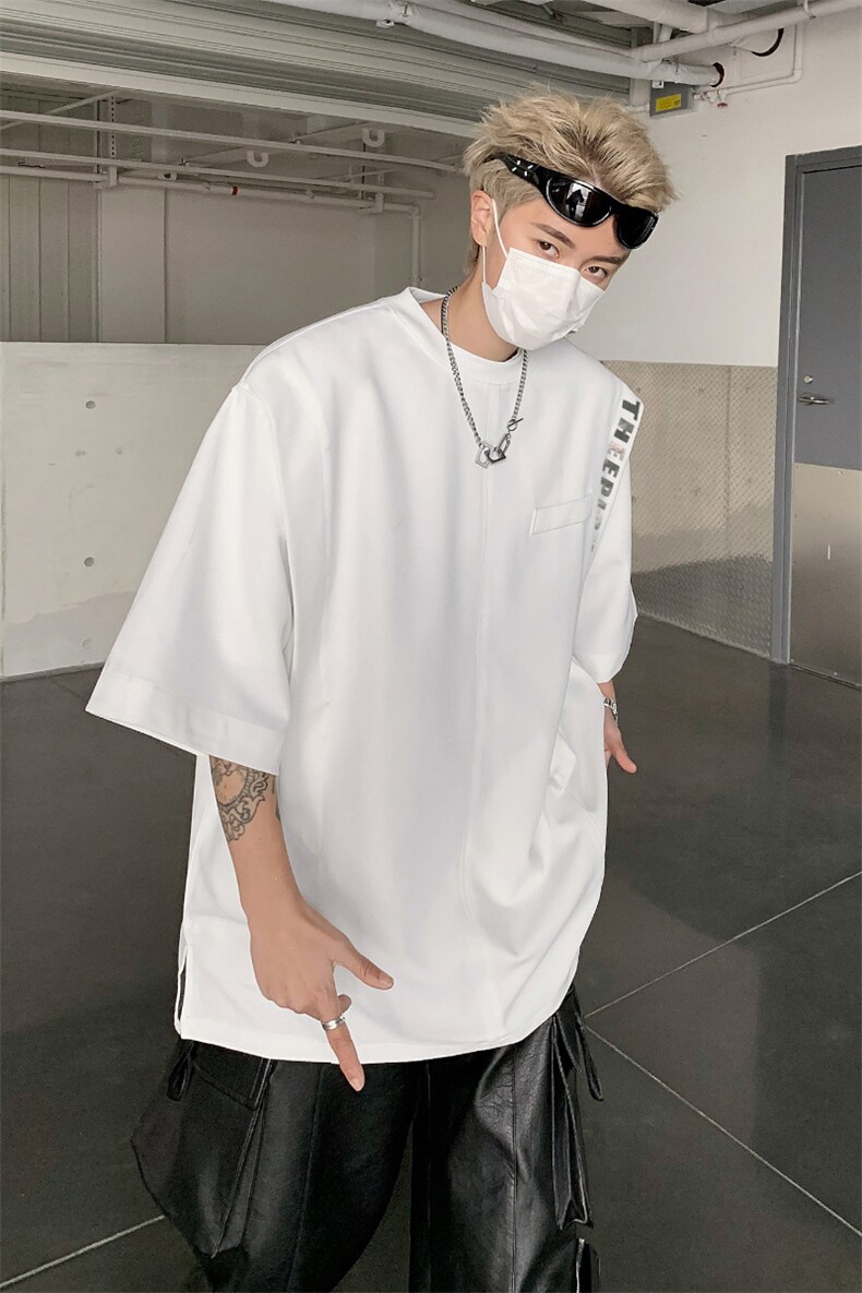 男装字母短袖t恤夏季潮牌假两件上衣男生体恤XZ514-2-202453-P58,男装T恤,星座514-2(原B239)