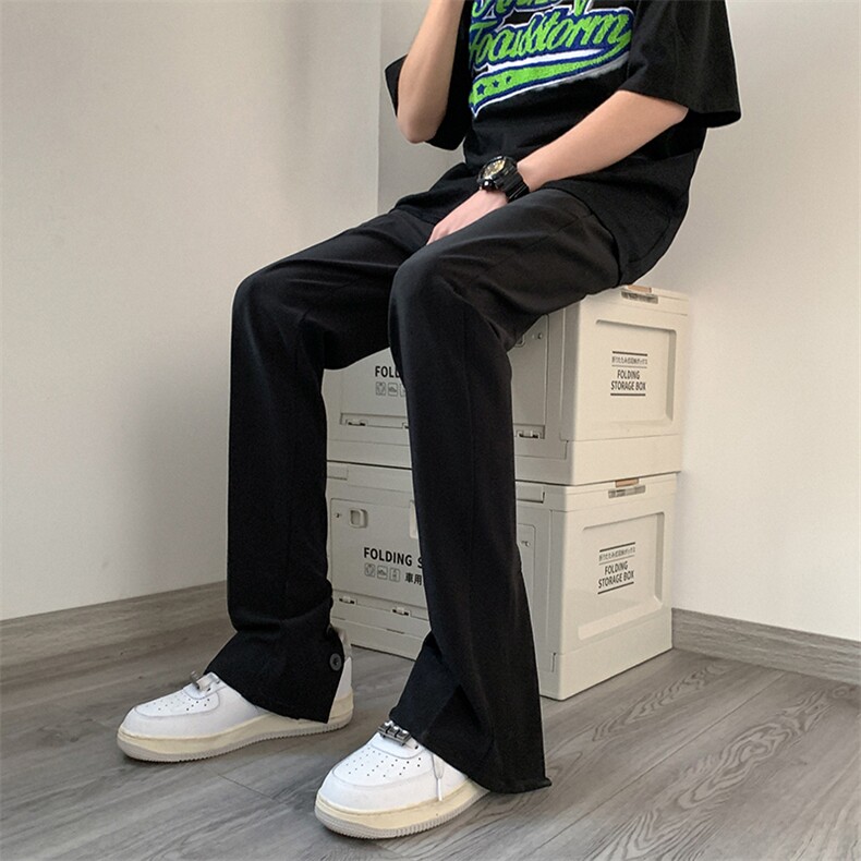 现货夏季高街vibe开叉排扣高级感休闲裤男修身西裤女KK344-P55,男装西裤,星座205