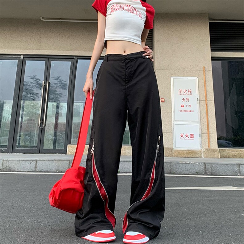 B221 美式ins高街小众拼接宽松休闲登山裤冲锋裤 LK23110-P65控88图片