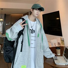 宽松潮港风卫衣春秋情侣外套连帽开衫加厚印字母卫衣A2018-A18P75，男装卫衣，星座1109-2