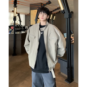CL9060-P78牛仔外套男2026春秋季高级感复古水洗做旧宽松休闲夹克图片