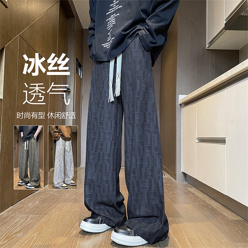 冰丝裤子男士2025新款凉感阔腿裤夏季薄款休闲长裤AA418-P35图片