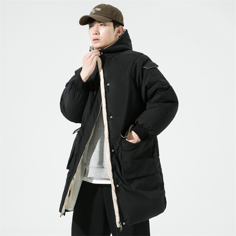 冬季中长款男士加厚棉衣男潮流纯色棉服棉袄外套A266-WMY2112-P85,男装棉衣,电商A266