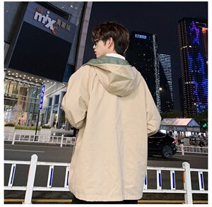 港风秋季时尚简约两面穿夹克男韩版连帽外套A090-JK72 P115 限138图片