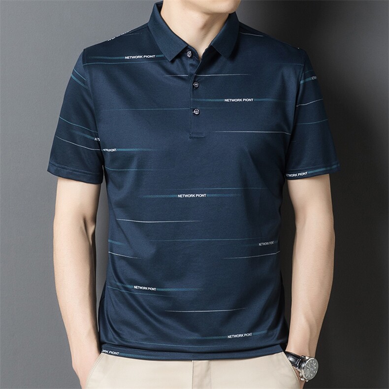 POLO衫男上衣半袖男装冰丝T恤潮牌休闲翻领爸爸短袖男BL706-P60,男装Polo衫,星座1105-3