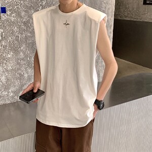 1美式港风四角星设计潮流背心大码M-5XL休闲背心男BX8764P25控39图片
