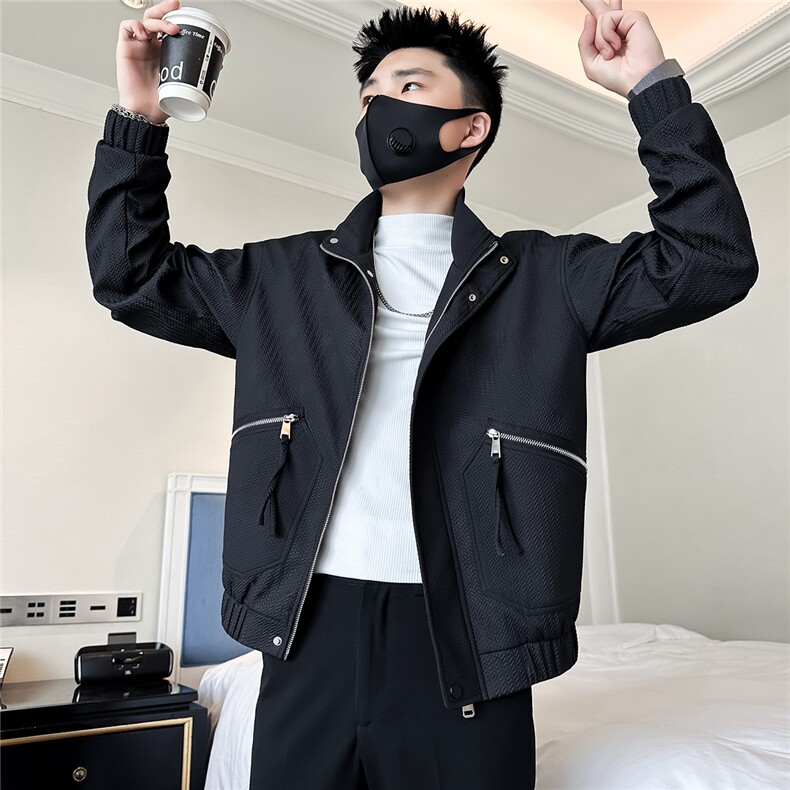 高级感痞帅立领炸街夹克外套男社会小伙店主风301C-JK11-P98控138,男装夹克,星座301C（原B323）