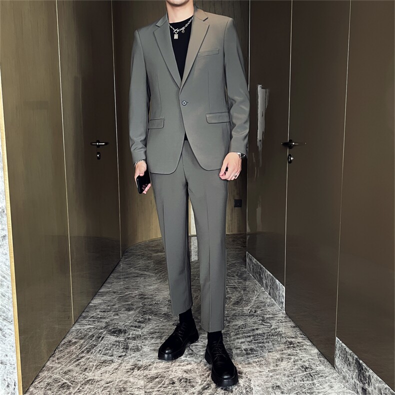 痞帅休闲潮流宽松轻熟风学院风西服套装男士网红外套秋冬款，男装西服套装，星座505-2（原电商A260-1)