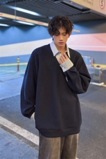 特P75无差价新款时尚潮流百搭假两件长袖卫衣-HW3587港风夜景，男装卫衣，电商A003