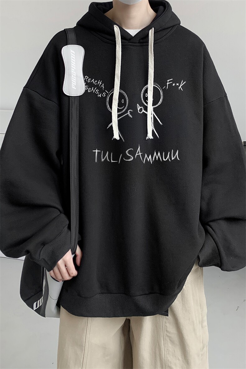 连帽卫衣男大码运动服帽衫外套WY2302-P35加绒款-P40,男装卫衣,电商A040