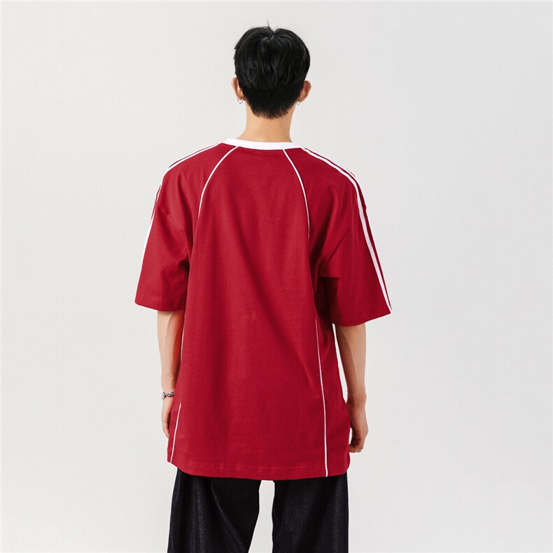 夏季美式复古宽松字母圆领球衣T恤潮牌短袖T8606/P58控件89,男装T恤,星座202