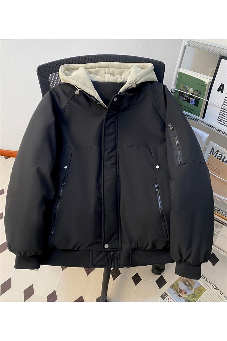 !潮流冬季连帽拉链加绒加厚棉衣情侣撞色棉服外套MY5567-P78,男装棉衣,星座610B-1
